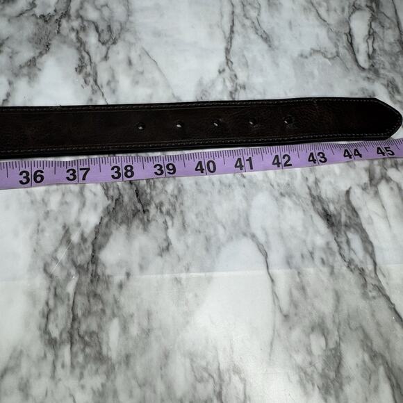 Columbia Black Brown Belt Mens Size 40 Dark Tone Metal Hardware - Picture 5 of 14